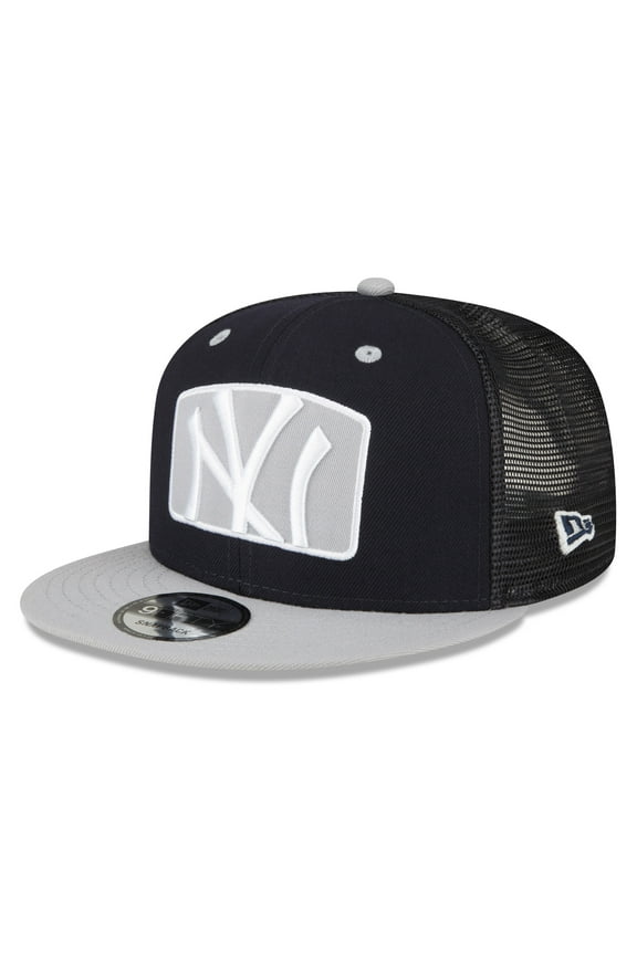 Men's New Era Navy New York Yankees Logo Zoom Trucker 9FIFTY Snapback Hat