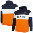 thumbnail image 1 of Men's New Era Navy/Orange Chicago Bears Big & Tall Current Team Colorblock Fleece Raglan Pullover Hoodie, 1 of 3