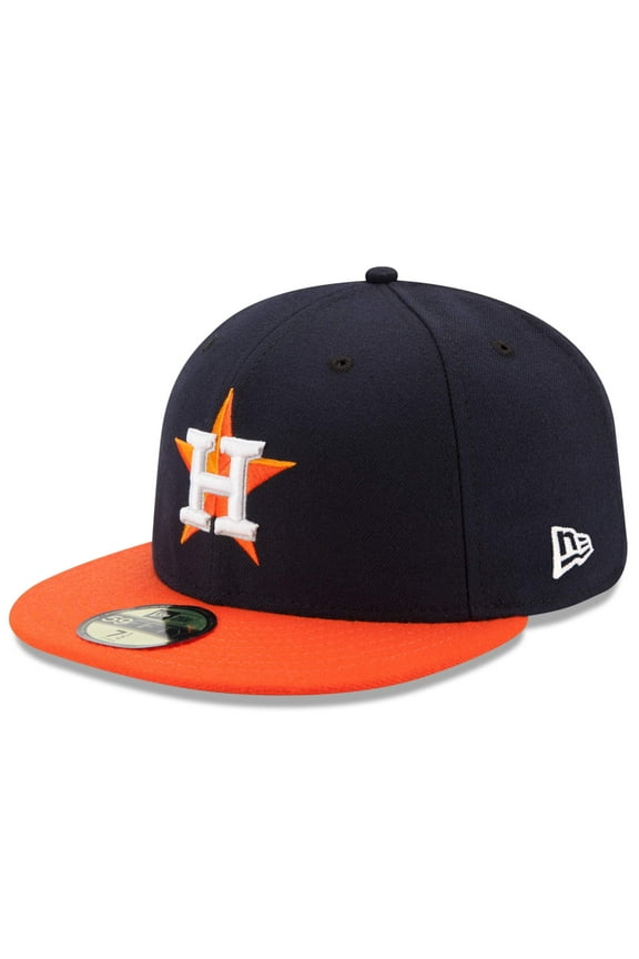 Men's New Era Navy/Orange Houston Astros Road Authentic Collection On Field 59FIFTY Performance Fitted Hat