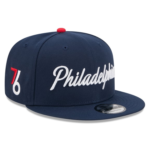 Men's New Era Navy Philadelphia 76ers 2025/26 City Edition 9FIFTY Snapback Hat