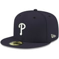 thumbnail image 1 of Men's New Era Navy Philadelphia Phillies White Logo 59FIFTY Fitted Hat, 1 of 5