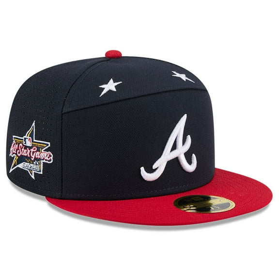 Men's New Era Navy/Red  Atlanta Braves 2025 MLB All-Star Game Side Patch 59FIFTY Fitted Hat
