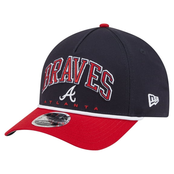 Men's New Era Navy/Red Atlanta Braves Arch 9FORTY A-Frame M-Crown Adjustable Hat