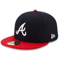 thumbnail image 1 of Men's New Era Navy/Red Atlanta Braves Home Authentic Collection On-Field 59FIFTY Fitted Hat, 1 of 6