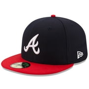 Mens New Era Navy/Red Atlanta Braves Home Authentic Collection On-Field 59FIFTY Fitted Hat
