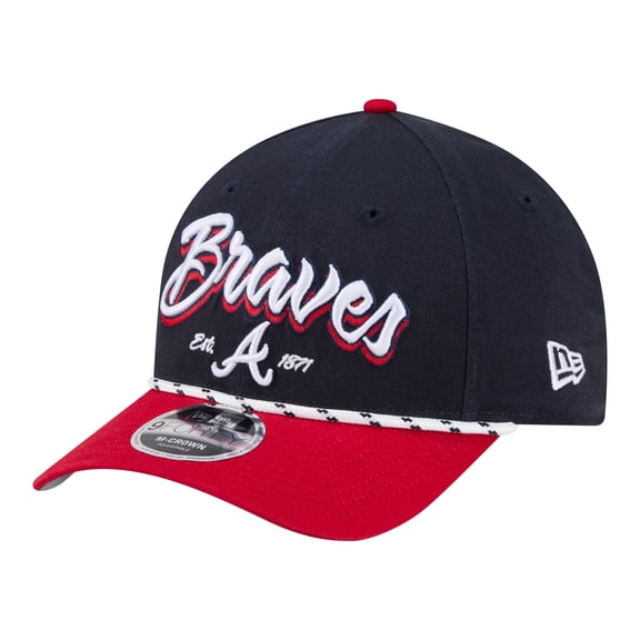 Men's New Era Navy/Red Atlanta Braves Team Loyal 9FORTY M-Crown Adjustable Hat
