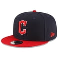 thumbnail image 1 of Men's New Era Navy/Red Cleveland Guardians Team Color 9FIFTY Snapback Adjustable Hat, 1 of 5