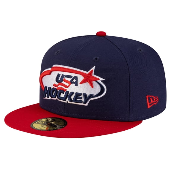 Men's New Era Navy/Red US Hockey 2-Tone 59FIFTY Fitted Hat