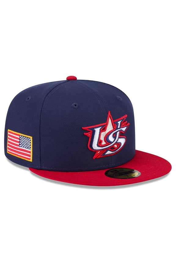 Men's New Era Navy/Red USA Baseball 2026 World Baseball Classic 59FIFTY Fitted Hat