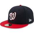 thumbnail image 1 of Men's New Era Navy/Red Washington Nationals Alternate Authentic Collection On-Field 59FIFTY Fitted Hat, 1 of 6