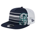 thumbnail image 1 of Men's New Era  Navy Seattle Mariners 9FIFTY A-Frame Trucker Snapback Hat, 1 of 6
