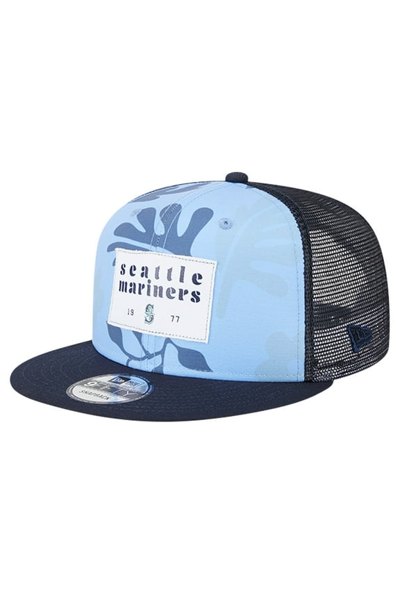 Men's New Era Navy Seattle Mariners Bikini Bottom Trucker 9FIFTY Snapback Hat