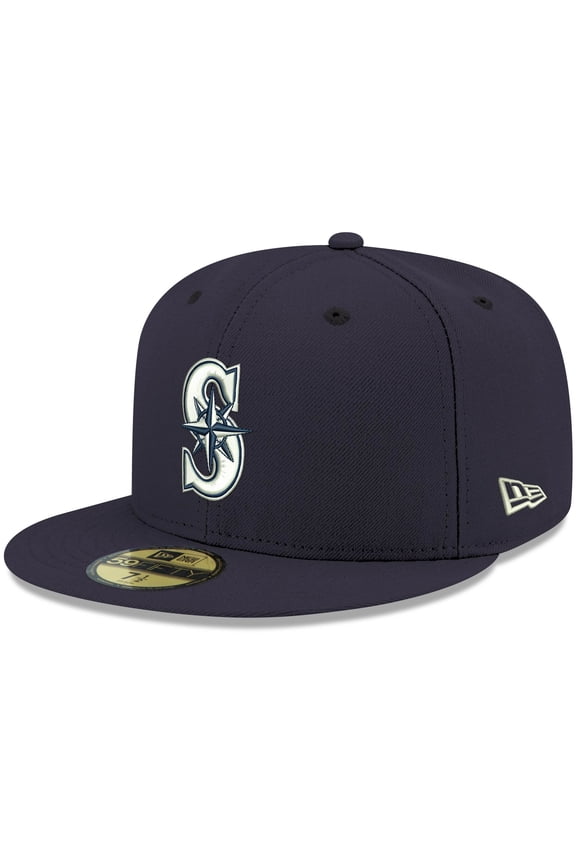 Men's New Era Navy Seattle Mariners White Logo 59FIFTY Fitted Hat