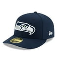 thumbnail image 1 of Men's New Era Navy Seattle Seahawks Omaha Low Profile 59FIFTY Structured Hat, 1 of 6
