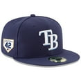 thumbnail image 1 of Men's New Era Navy Tampa Bay Rays 2024 Jackie Robinson Day 59FIFTY Fitted Hat, 1 of 5