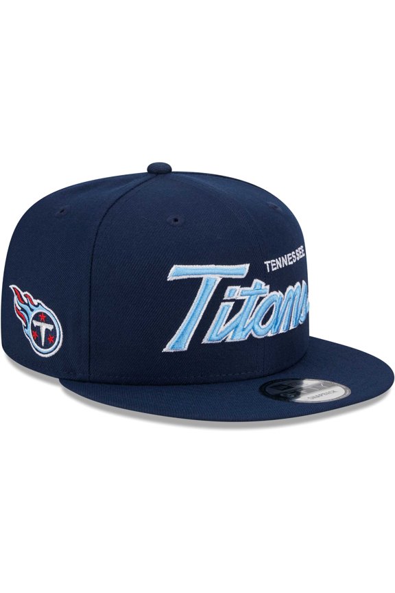 Men's New Era Navy Tennessee Titans Main Script 9FIFTY Snapback Hat