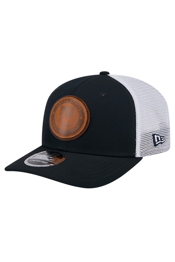 Men's New Era Navy U.S. Paralympics Leather Patch 9SEVENTY Stretch Snap Adjustable Hat