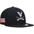 thumbnail image 1 of Men's New Era Navy Virginia Cavaliers Red, White & Hoo 59FIFTY Fitted Hat, 1 of 5