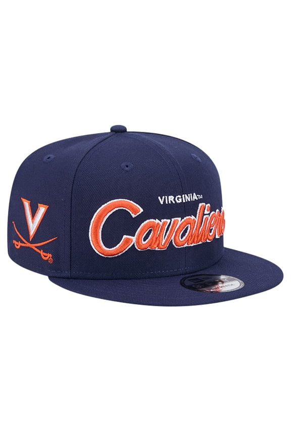 Men's New Era Navy Virginia Cavaliers Team Script 9FIFTY Snapback Hat