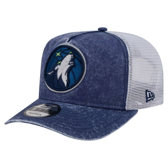 Men's New Era  Navy/White Minnesota Timberwolves Washed Meshback 9FIFTY Adjustable Hat