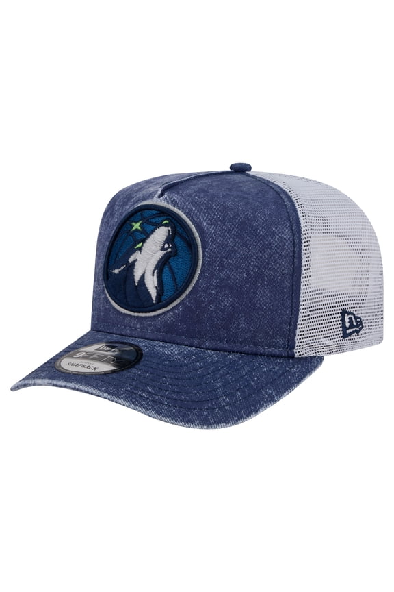 Men's New Era  Navy/White Minnesota Timberwolves Washed Meshback 9FIFTY Adjustable Hat
