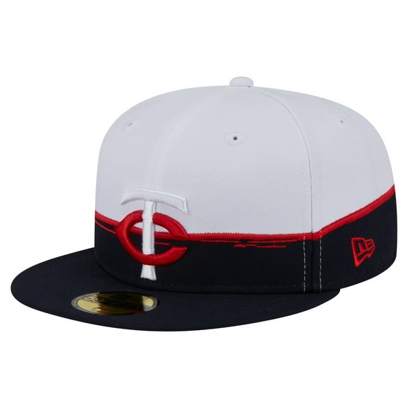 Men's New Era Navy/White Minnesota Twins Paint Stroke 59FIFTY-Fitted Hat
