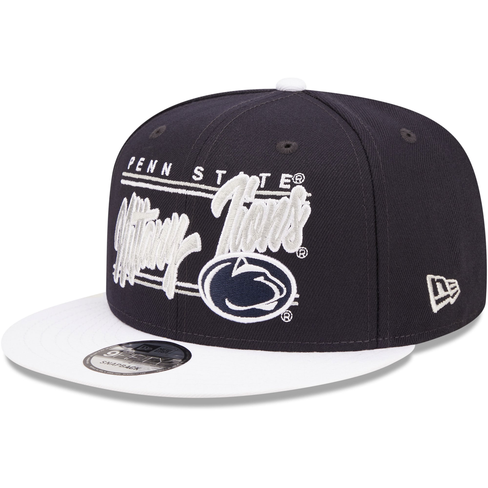 Men's New Era Navy/White Penn State Nittany Lions Team Script 9FIFTY ...