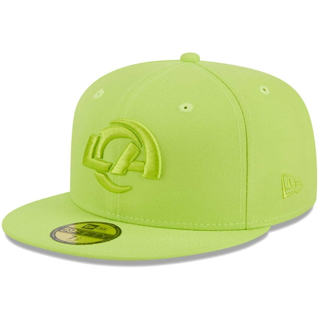 Men's New Era Neon Green Los Angeles Rams Color Pack Brights 59FIFTY ...