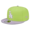 thumbnail image 1 of Men's New Era Neon Green/Purple Los Angeles Dodgers Spring Basic Two-Tone 9FIFTY Snapback Hat, 1 of 6