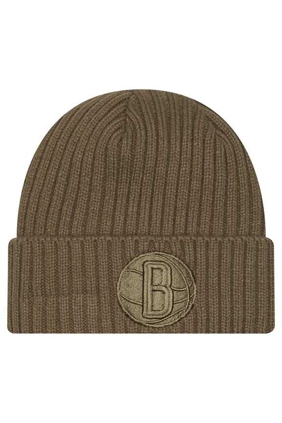 Men's New Era Olive Brooklyn Nets Color Pack Cuffed Knit Hat