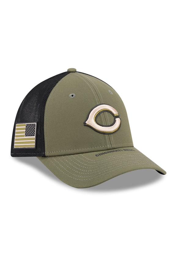 Men's New Era  Olive Cincinnati Reds 2026 Armed Forces Day 39THIRTY M-Crown Flex Hat