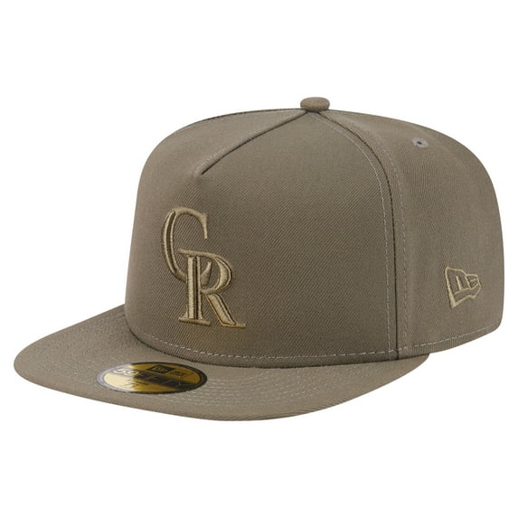Men's New Era Olive Colorado Rockies Color Pack A-Frame 59FIFTY Fitted Hat