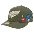 thumbnail image 1 of Men's New Era Olive Detroit Red Wings Tonal Florals 59FIFTY Fitted Hat, 1 of 5