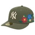 thumbnail image 1 of Men's New Era Olive New York Yankees Tonal Florals 59FIFTY Fitted Hat, 1 of 5