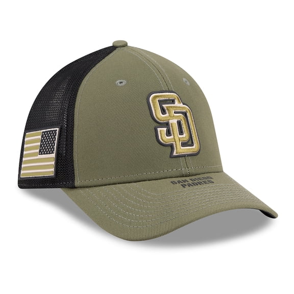 Men's New Era  Olive San Diego Padres 2026 Armed Forces Day 39THIRTY M-Crown Flex Hat
