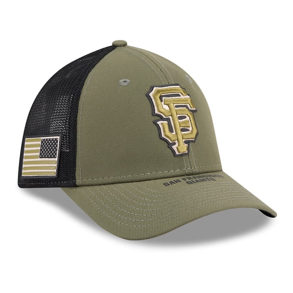 Men's New Era Olive San Francisco Giants 2026 Armed Forces Day 39THIRTY M-Crown Flex Hat