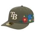 thumbnail image 1 of Men's New Era Olive Tampa Bay Rays Tonal Florals 59FIFTY Fitted Hat, 1 of 5