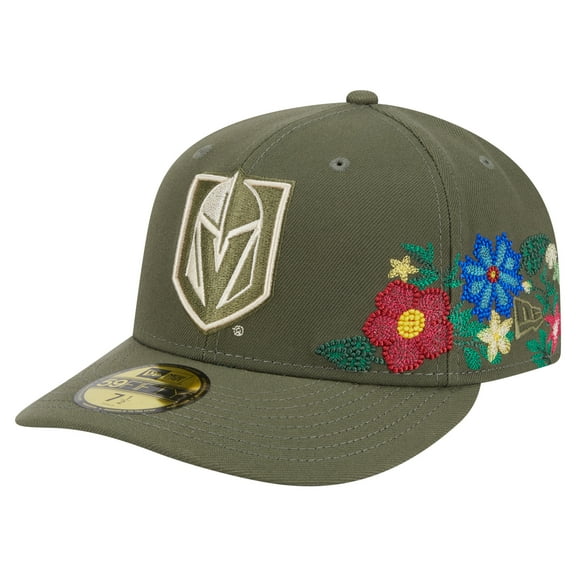 Men's New Era Olive Vegas Golden Knights Tonal Florals 59FIFTY Fitted Hat