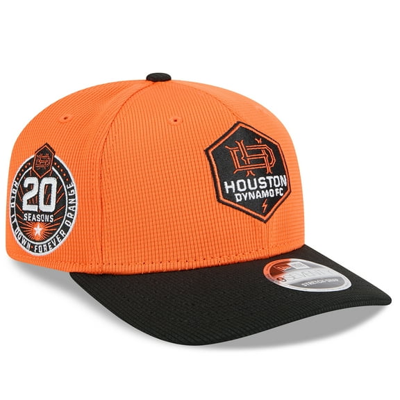 Men's New Era Orange/Black Houston Dynamo FC 2025 Jersey Hook 9SEVENTY Stretch-Snap Hat