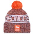 thumbnail image 1 of Men's New Era Orange Denver Broncos 2025 Sideline Cold Weather Cuffed Knit Hat with Pom, 1 of 3