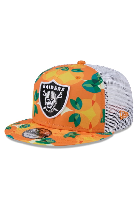 Men's New Era Orange Las Vegas Raiders Citrus 9FIFTY Trucker Snapback Hat