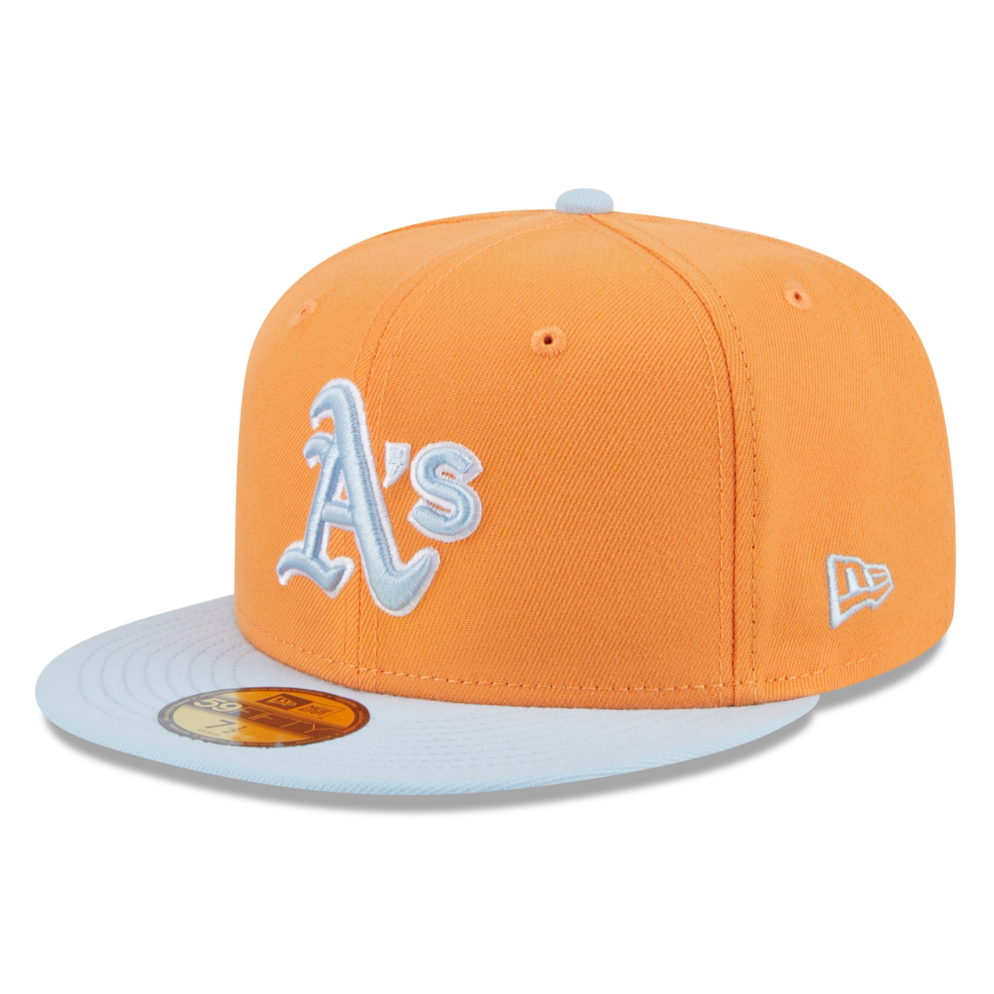 Men's New Era Orange/Light Blue Oakland Athletics Spring Color Basic ...