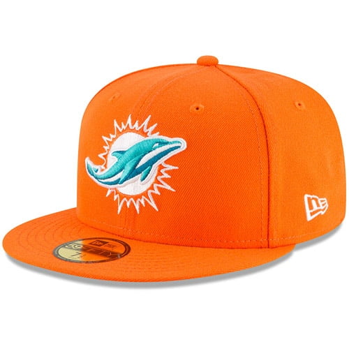 Men's New Era Orange Miami Dolphins 59FIFTY Fitted Hat