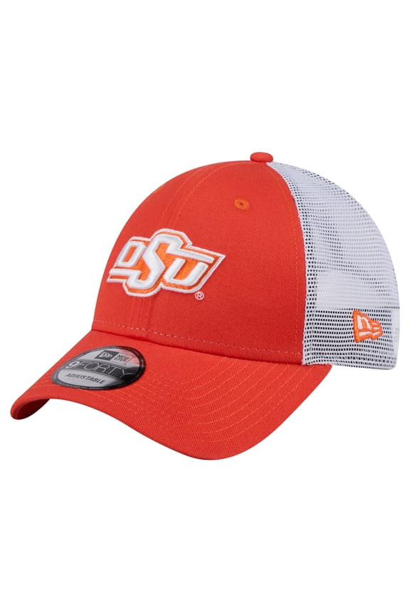 Men's New Era  Orange Oklahoma State Cowboys Trucker 9FORTY Adjustable Hat