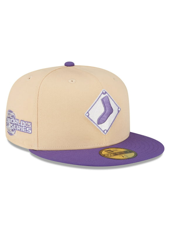 Men's New Era Peach/Purple Chicago White Sox 2005 World Series Side Patch 59FIFTY Fitted Hat