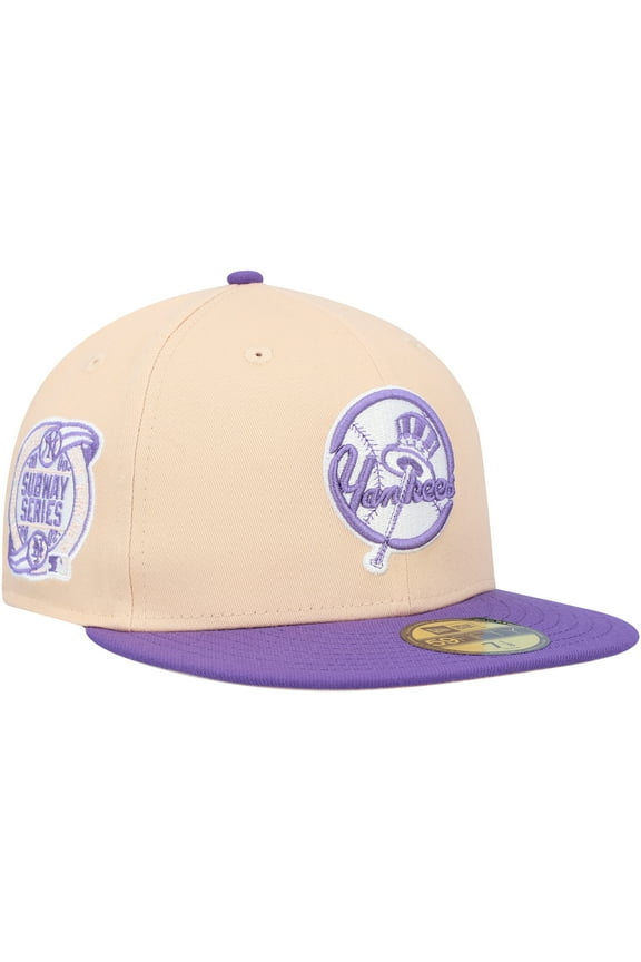 Men's New Era Peach/Purple New York Yankees Subway Series Side Patch 59FIFTY Fitted Hat