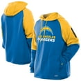 thumbnail image 1 of Men's New Era  Powder Blue Los Angeles Chargers Combine Authentic Color Block Raglan Pullover Hoodie, 1 of 5