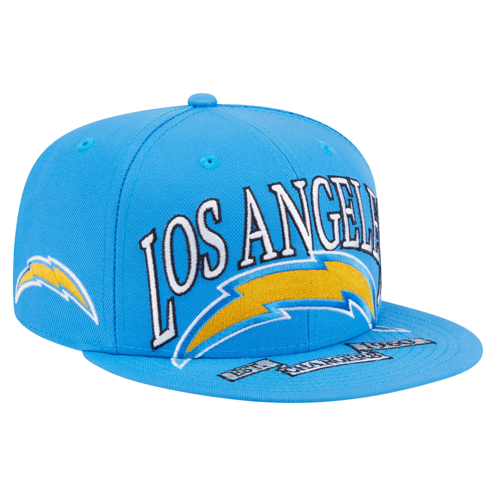 Men's New Era Powder Blue Los Angeles Chargers Oversized 59FIFTY Fitted ...
