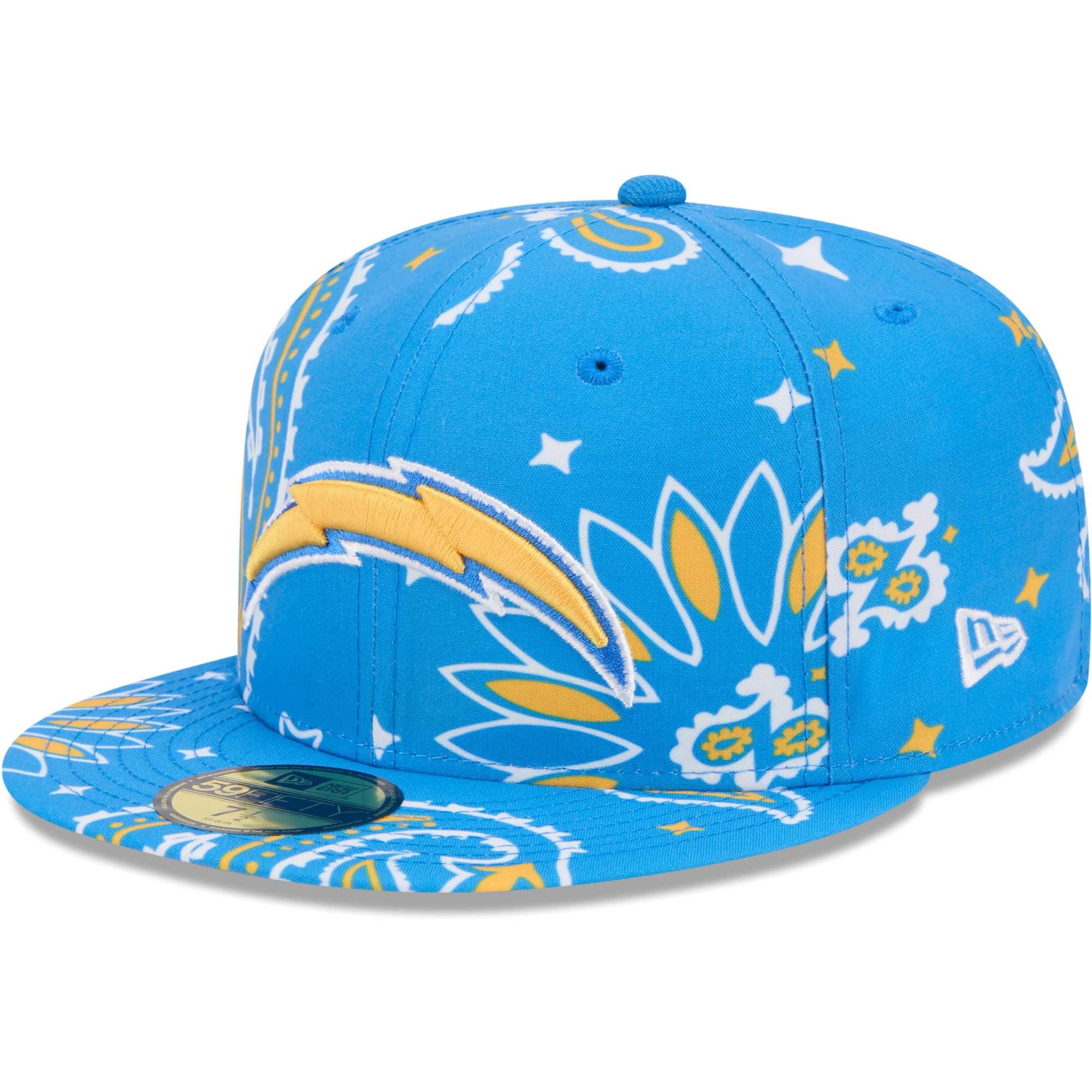Men's New Era Powder Blue Los Angeles Chargers Paisley 59FIFTY Fitted ...