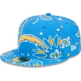 thumbnail image 1 of Men's New Era Powder Blue Los Angeles Chargers Paisley 59FIFTY Fitted Hat, 1 of 6
